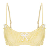 Amelia Satin Bralette Top in Lemon Sorbet