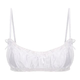 Amelia Satin Bralette Top in White