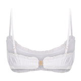 Amelia Satin Bralette Top in White